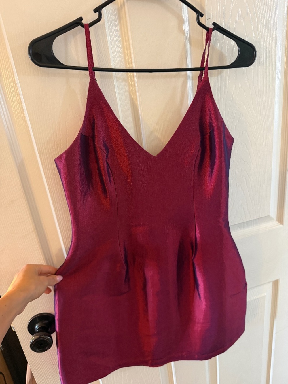 Shiny Shimmery Dark Red Bubble Dress